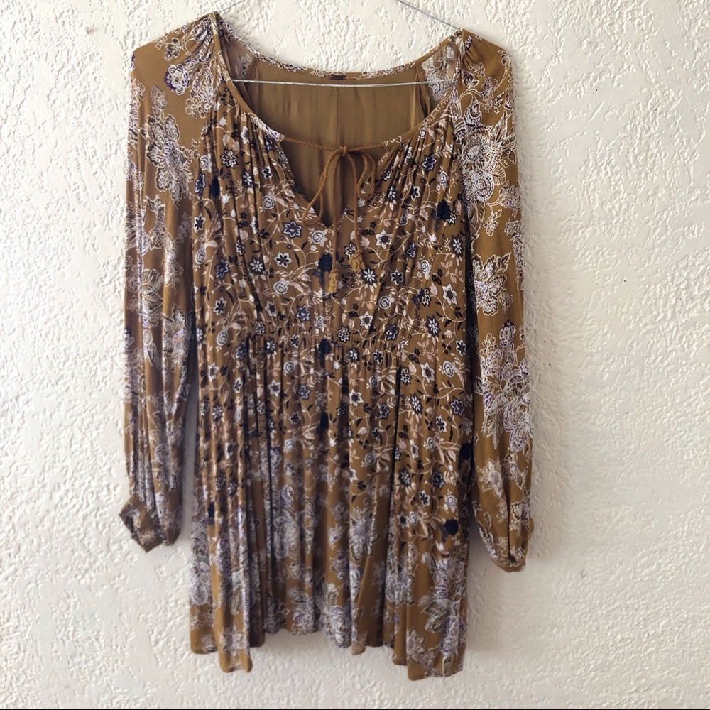 Free People Mustard Paisley Dress